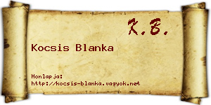 Kocsis Blanka névjegykártya